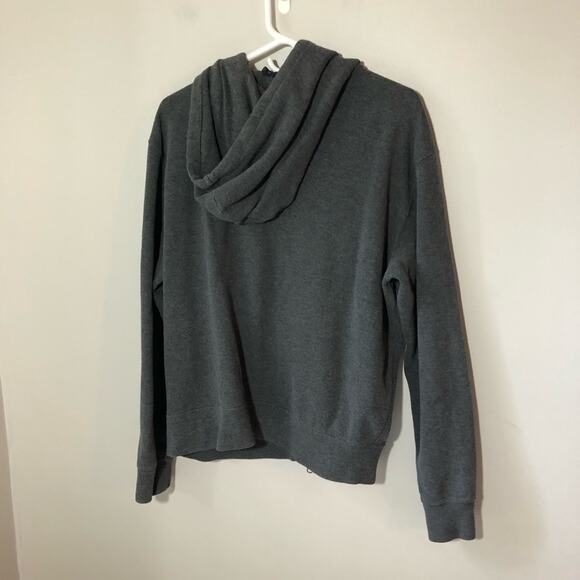 Polo Ralph Lauren mens L charcoal gray cotton knit zippered hoodie sweatshirt - Picture 3 of 11